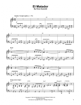 page one of El Matador (Piano Transcription)