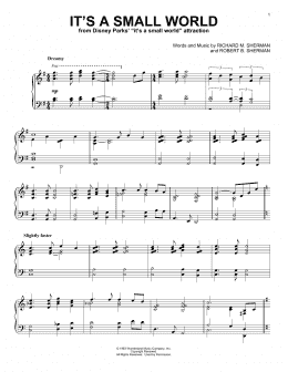 page one of It's A Small World (Piano Solo)