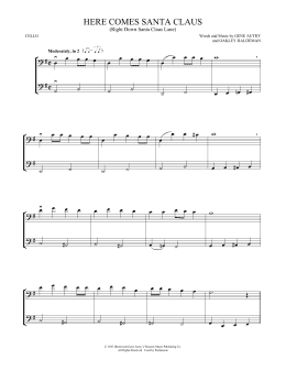 page one of Here Comes Santa Claus (Right Down Santa Claus Lane) (Cello Duet)
