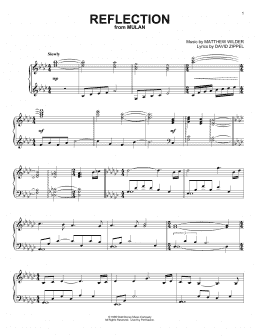 page one of Reflection (from Mulan) (Piano Solo)