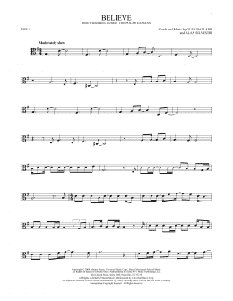 page one of Believe (from The Polar Express) (Viola Solo)