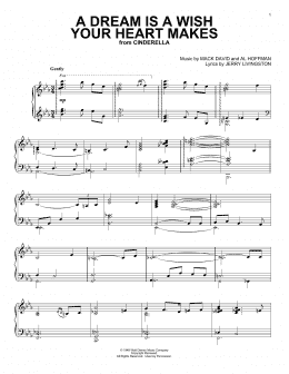 page one of A Dream Is A Wish Your Heart Makes (from Cinderella) (Piano Solo)
