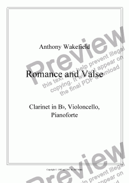 page one of Romance and Valse (Clar, Cello, Pno)