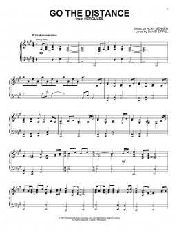 page one of Go The Distance (from Hercules) (Piano Solo)