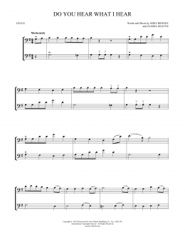page one of Do You Hear What I Hear (Cello Duet)