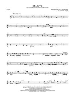 page one of Believe (from The Polar Express) (Violin Solo)