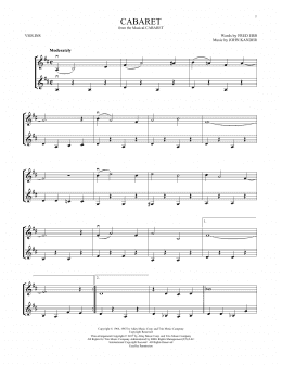 page one of Cabaret (Violin Duet)