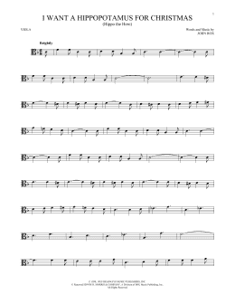 page one of I Want A Hippopotamus For Christmas (Hippo The Hero) (Viola Solo)