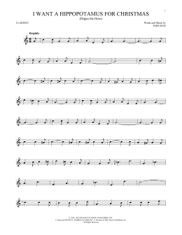 page one of I Want A Hippopotamus For Christmas (Hippo The Hero) (Clarinet Solo)
