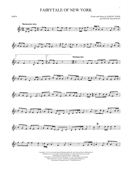 page one of Fairytale Of New York (French Horn Solo)