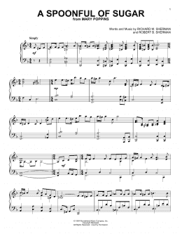 page one of A Spoonful Of Sugar (from Mary Poppins) (Piano Solo)