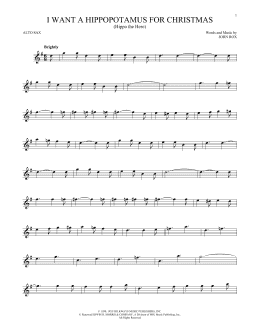 page one of I Want A Hippopotamus For Christmas (Hippo The Hero) (Alto Sax Solo)