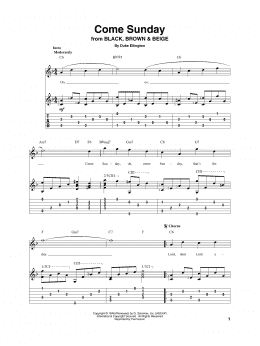 page one of Come Sunday (Solo Guitar Tab)