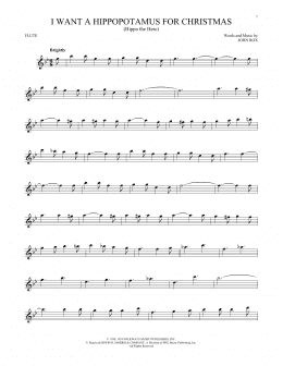 page one of I Want A Hippopotamus For Christmas (Hippo The Hero) (Flute Solo)