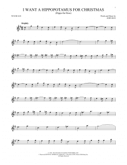 page one of I Want A Hippopotamus For Christmas (Hippo The Hero) (Tenor Sax Solo)