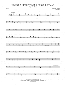 page one of I Want A Hippopotamus For Christmas (Hippo The Hero) (Cello Solo)