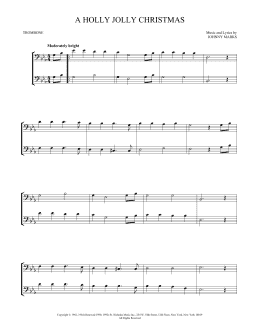 page one of A Holly Jolly Christmas (Trombone Duet)