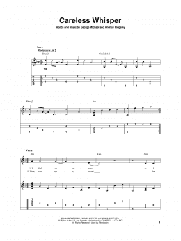 page one of Careless Whisper (Solo Guitar)