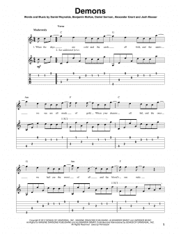 page one of Demons (Solo Guitar)