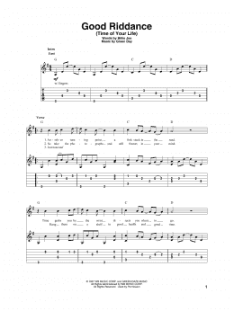 page one of Good Riddance (Time Of Your Life) (Solo Guitar)