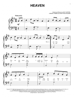 page one of Heaven (Big Note Piano)