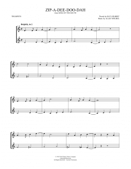 page one of Zip-A-Dee-Doo-Dah (from Song Of The South) (arr. Mark Phillips) (Trumpet Duet)