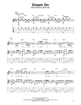page one of Dream On (Solo Guitar)