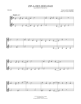 page one of Zip-A-Dee-Doo-Dah (from Song Of The South) (arr. Mark Phillips) (Violin Duet)