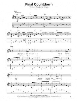 page one of Final Countdown (Solo Guitar)