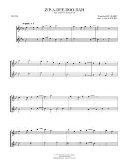 page one of Zip-A-Dee-Doo-Dah (from Song Of The South) (arr. Mark Phillips) (Flute Duet)