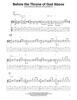 page one of Before The Throne Of God Above (Solo Guitar)