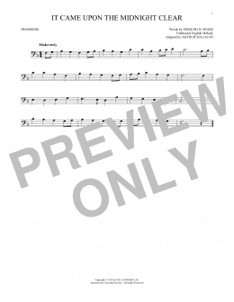 page one of It Came Upon The Midnight Clear (Trombone Solo)