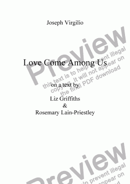 page one of :023 Opus:  Love Come Among Us