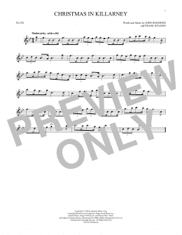 page one of Christmas In Killarney (Flute Solo)