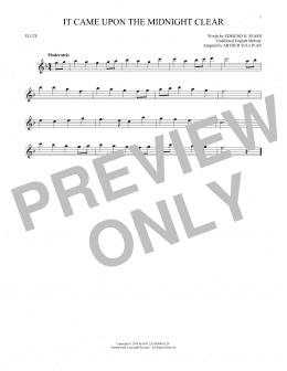 page one of It Came Upon The Midnight Clear (Flute Solo)