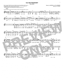 page one of Old Deuteronomy (from Cats) (Lead Sheet / Fake Book)