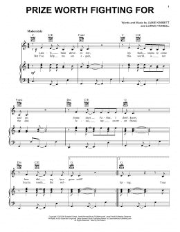 page one of Prize Worth Fighting For (Piano, Vocal & Guitar Chords (Right-Hand Melody))
