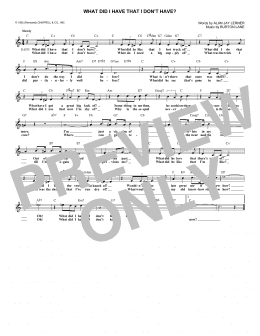 page one of What Did I Have That I Don't Have? (from On A Clear Day You Can See Forever) (Lead Sheet / Fake Book)