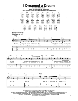 page one of I Dreamed A Dream (from Les Miserables) (Easy Guitar Tab)