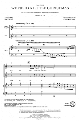 page one of We Need A Little Christmas (from Mame) (arr. Mac Huff) (SSA Choir)