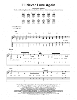 page one of I'll Never Love Again (from A Star Is Born) (Easy Guitar Tab)