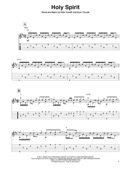 page one of Holy Spirit (Solo Guitar)