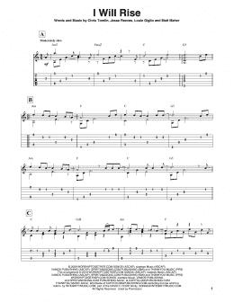 page one of I Will Rise (Solo Guitar)