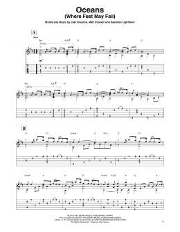 page one of Oceans (Where Feet May Fail) (Solo Guitar)