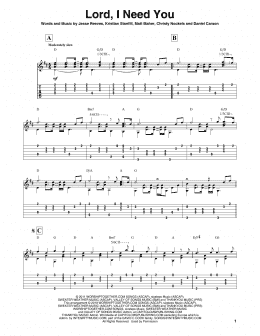 page one of Lord, I Need You (Solo Guitar)