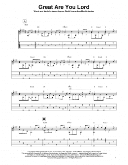 page one of Great Are You Lord (Solo Guitar)