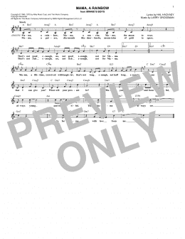 page one of Mama, A Rainbow (from Minnie's Boys) (Lead Sheet / Fake Book)