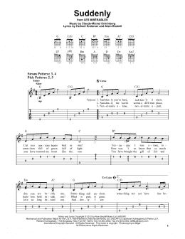 page one of Suddenly (from Les Miserables) (Easy Guitar Tab)