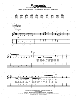 page one of Fernando (from Mamma Mia! Here We Go Again) (Easy Guitar Tab)