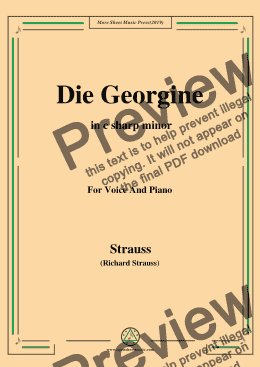 page one of Richard Strauss-Die Georgine in c sharp minor,For Voice&Pno